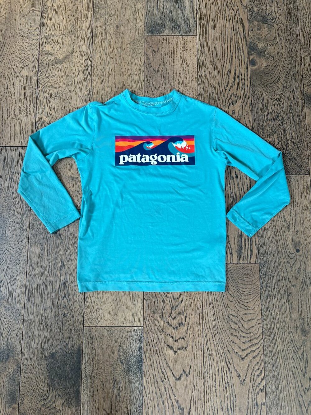 Patagonia Long-Sleeved Capilene Cool Daily T-Shirt Boys Medium Blue Outdoor Sun
